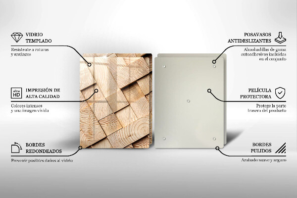 Protection plaque induction Carrés en bois