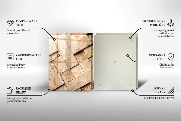 Protection plaque induction Carrés en bois