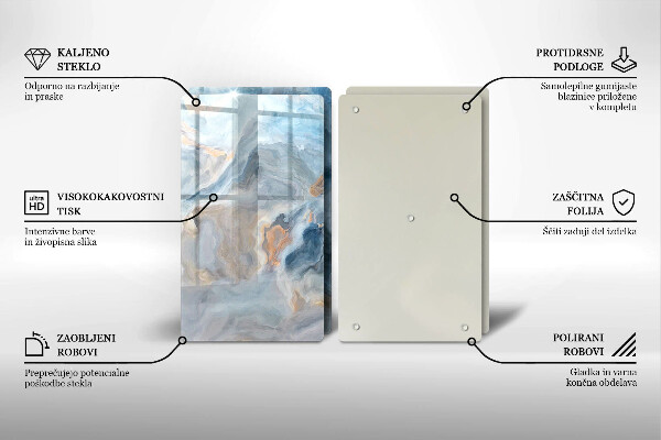 Protection plaque induction Texture de marbre