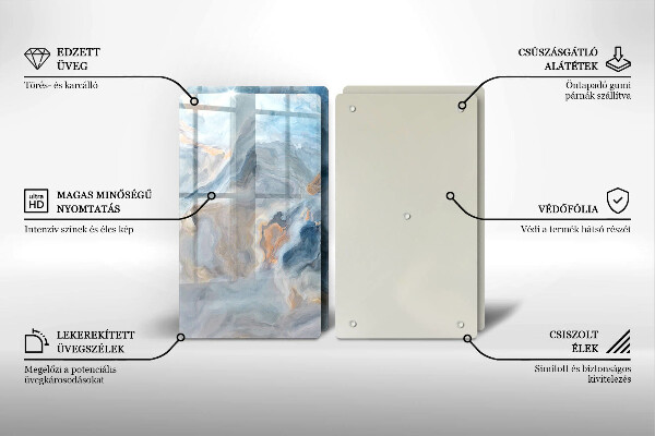 Protection plaque induction Texture de marbre