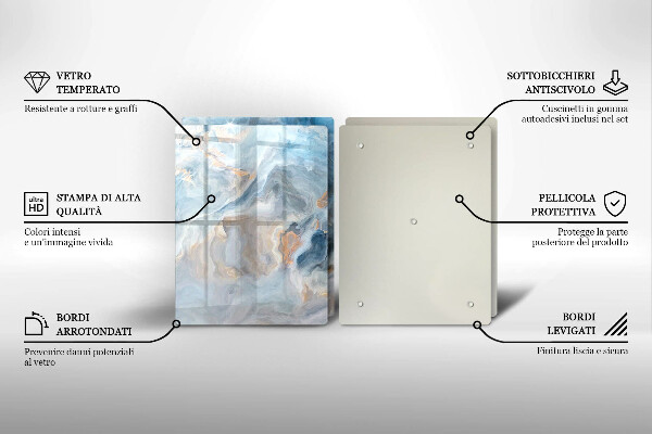 Protection plaque induction Texture de marbre
