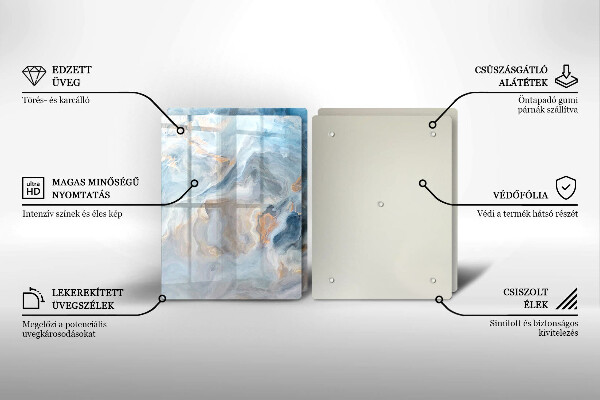 Protection plaque induction Texture de marbre