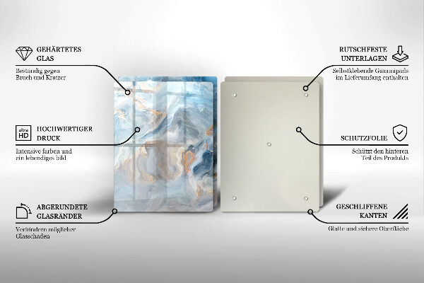 Protection plaque induction Texture de marbre