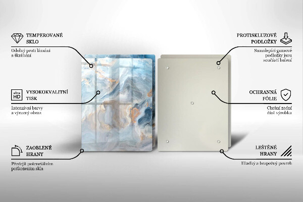 Protection plaque induction Texture de marbre