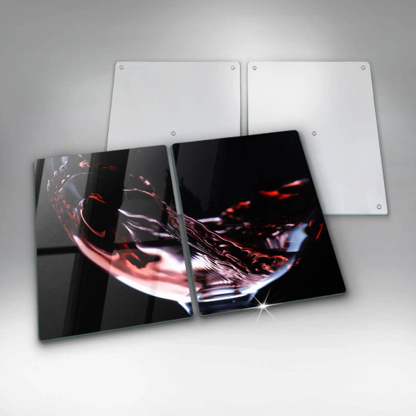 Cache plaque de cuisson Un verre de vin rouge