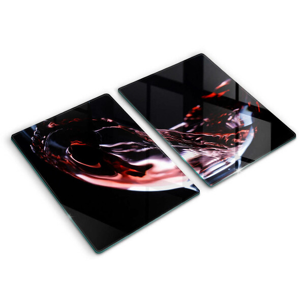 Cache plaque de cuisson Un verre de vin rouge