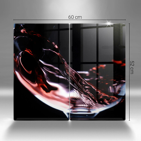 Cache plaque de cuisson Un verre de vin rouge