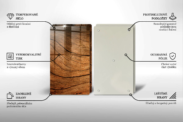 Protection plaque induction Texture de planche de bois