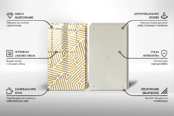 Cache plaque de cuisson Lignes géométriques