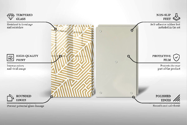 Cache plaque de cuisson Lignes géométriques