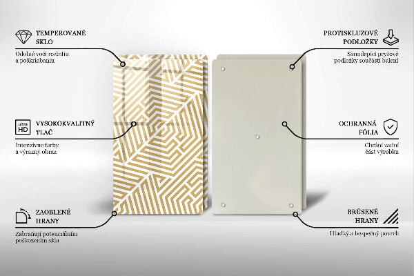 Cache plaque de cuisson Lignes géométriques