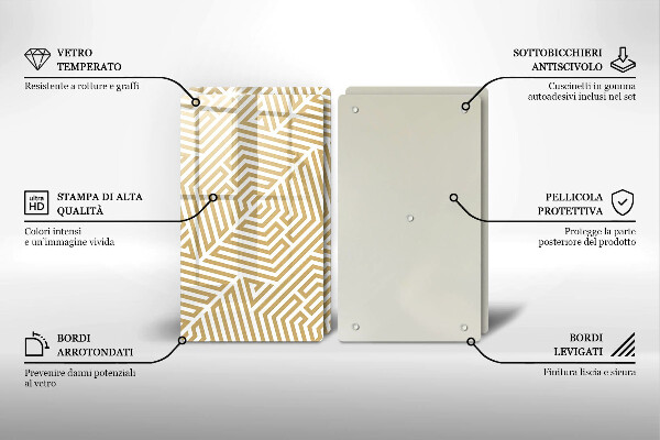 Cache plaque de cuisson Lignes géométriques