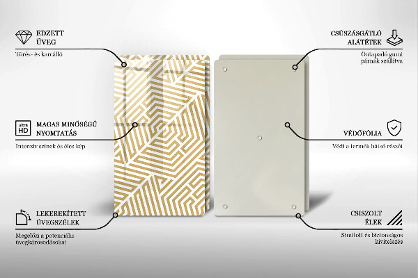 Cache plaque de cuisson Lignes géométriques