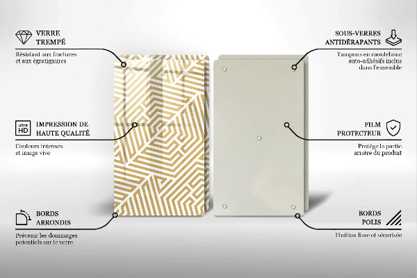 Cache plaque de cuisson Lignes géométriques