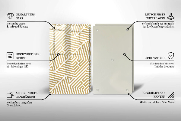 Cache plaque de cuisson Lignes géométriques