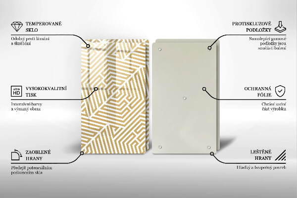 Cache plaque de cuisson Lignes géométriques