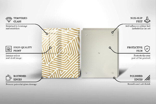 Cache plaque de cuisson Lignes géométriques