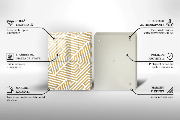 Cache plaque de cuisson Lignes géométriques
