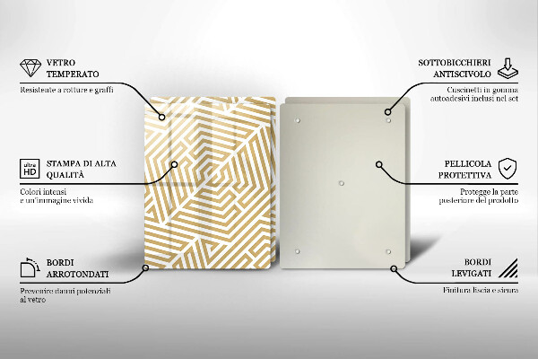 Cache plaque de cuisson Lignes géométriques