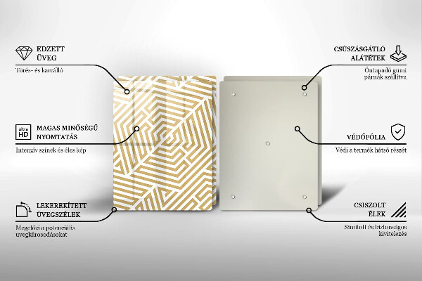 Cache plaque de cuisson Lignes géométriques