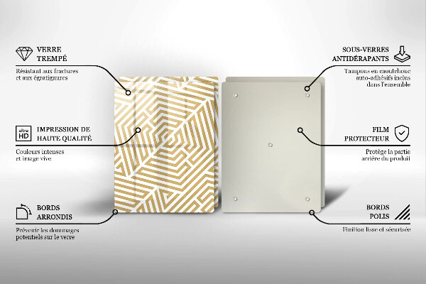 Cache plaque de cuisson Lignes géométriques