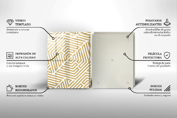 Cache plaque de cuisson Lignes géométriques