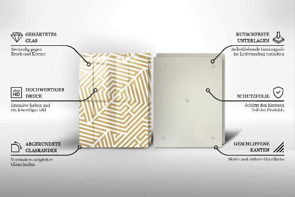 Cache plaque de cuisson Lignes géométriques