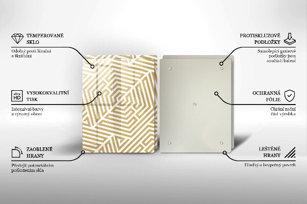 Cache plaque de cuisson Lignes géométriques