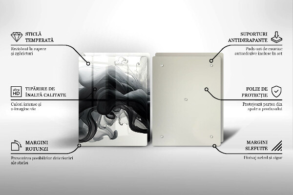 Cache plaque de cuisson Abstraction de fumée noire