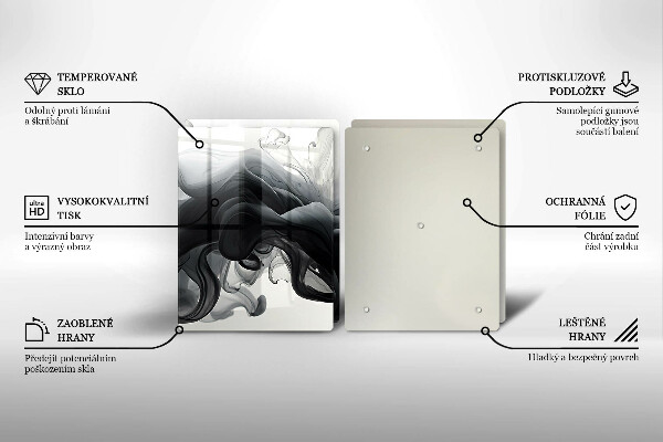 Cache plaque de cuisson Abstraction de fumée noire