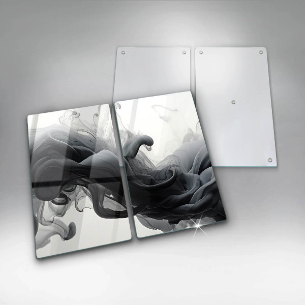 Cache plaque de cuisson Abstraction de fumée noire