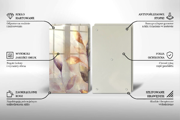 Protection plaque induction Feuilles de bohème peintes