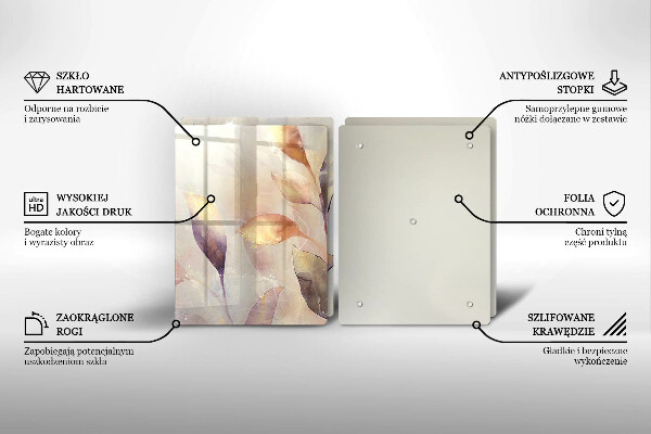 Protection plaque induction Feuilles de bohème peintes