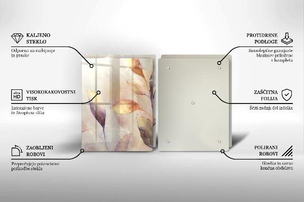 Protection plaque induction Feuilles de bohème peintes