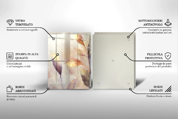 Protection plaque induction Feuilles de bohème peintes