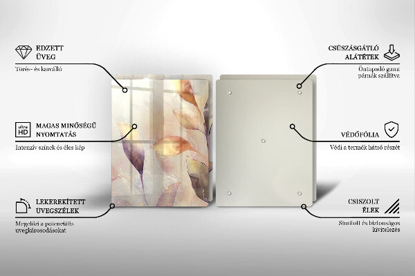 Protection plaque induction Feuilles de bohème peintes