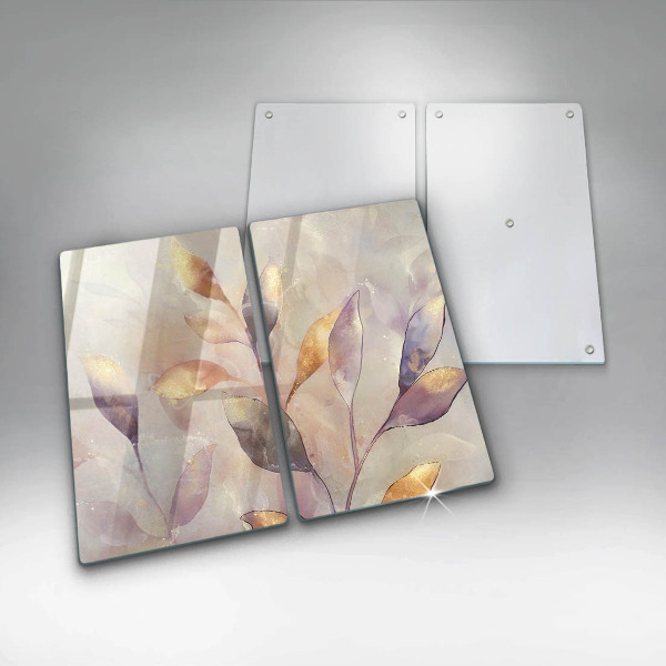 Protection plaque induction Feuilles de bohème peintes