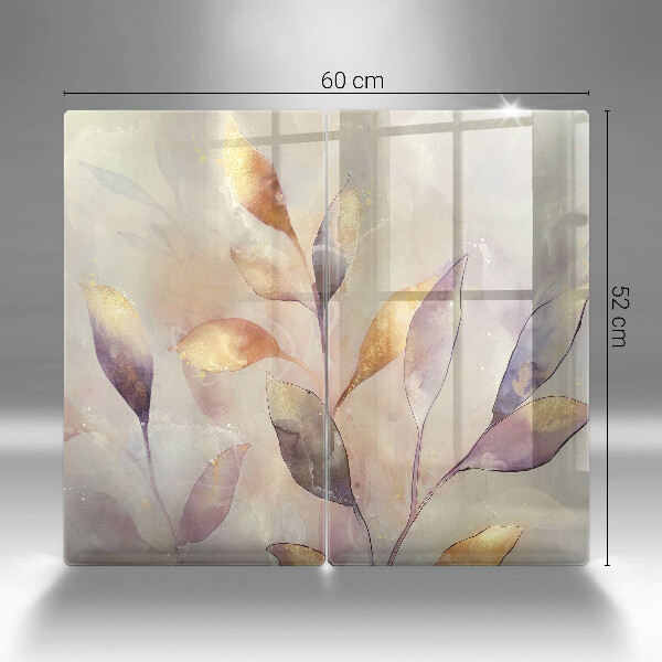 Protection plaque induction Feuilles de bohème peintes