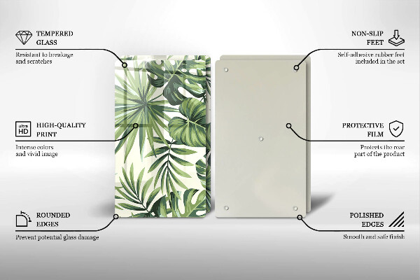 Protection plaque induction Illustration de feuilles de Monstera