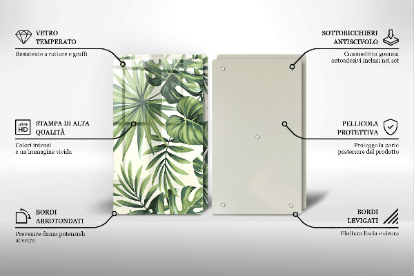 Protection plaque induction Illustration de feuilles de Monstera