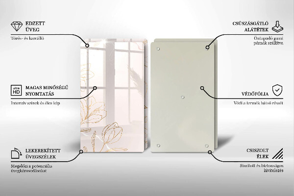 Cache plaque de cuisson Contours de fleurs