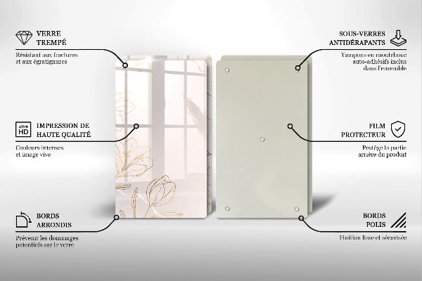Cache plaque de cuisson Contours de fleurs