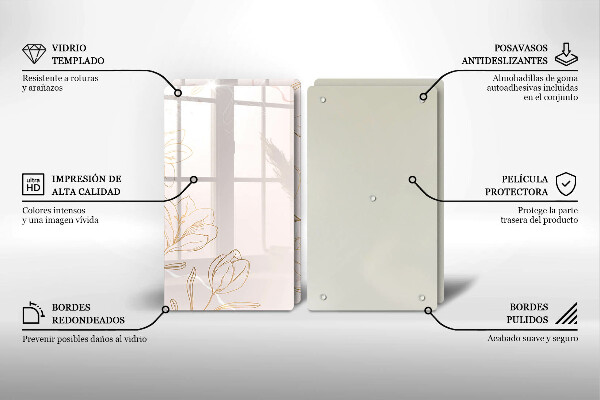 Cache plaque de cuisson Contours de fleurs