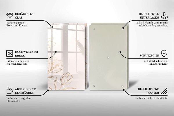 Cache plaque de cuisson Contours de fleurs