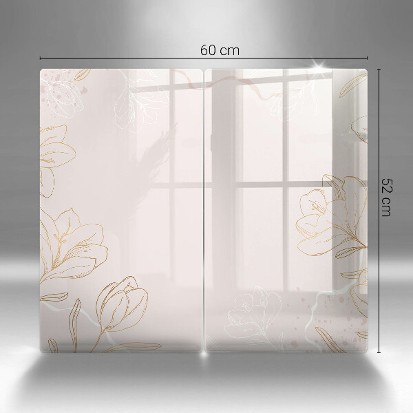 Cache plaque de cuisson Contours de fleurs