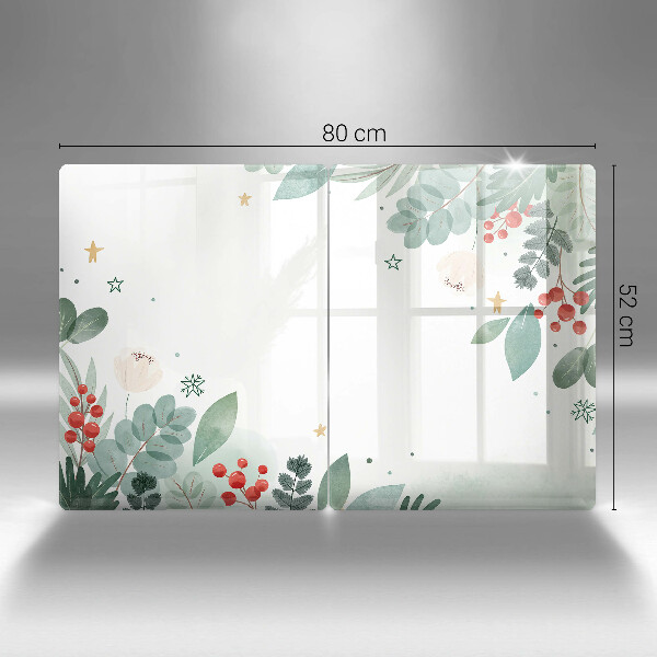 Cache plaque de cuisson Feuilles d'aquarelle