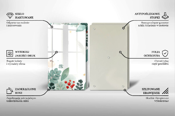 Cache plaque de cuisson Feuilles d'aquarelle