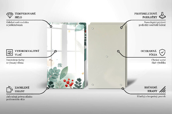 Cache plaque de cuisson Feuilles d'aquarelle