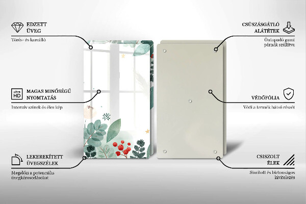 Cache plaque de cuisson Feuilles d'aquarelle