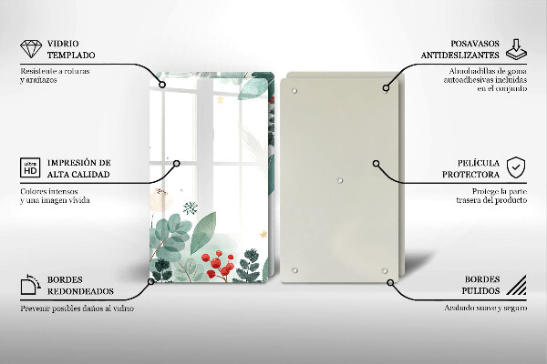 Cache plaque de cuisson Feuilles d'aquarelle